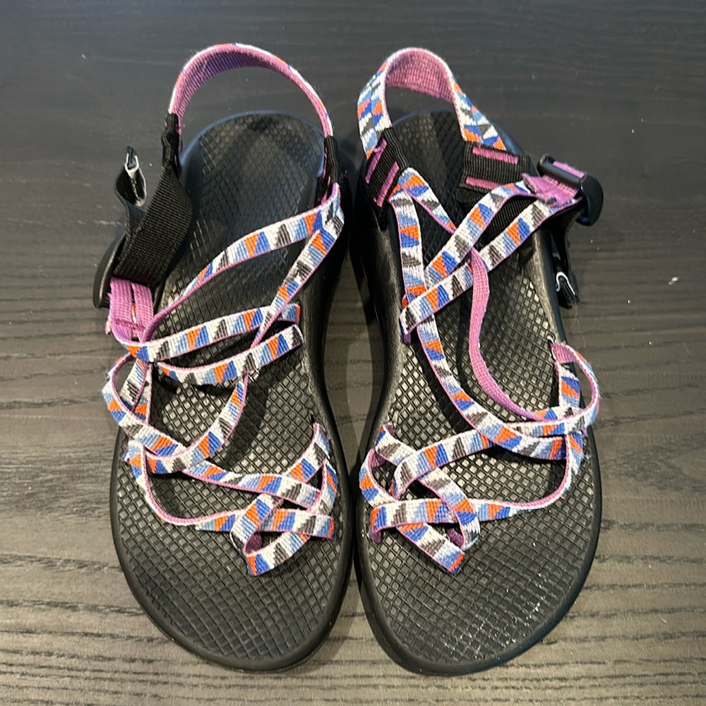 Sandals, pink & blue, Size 8, Chacos